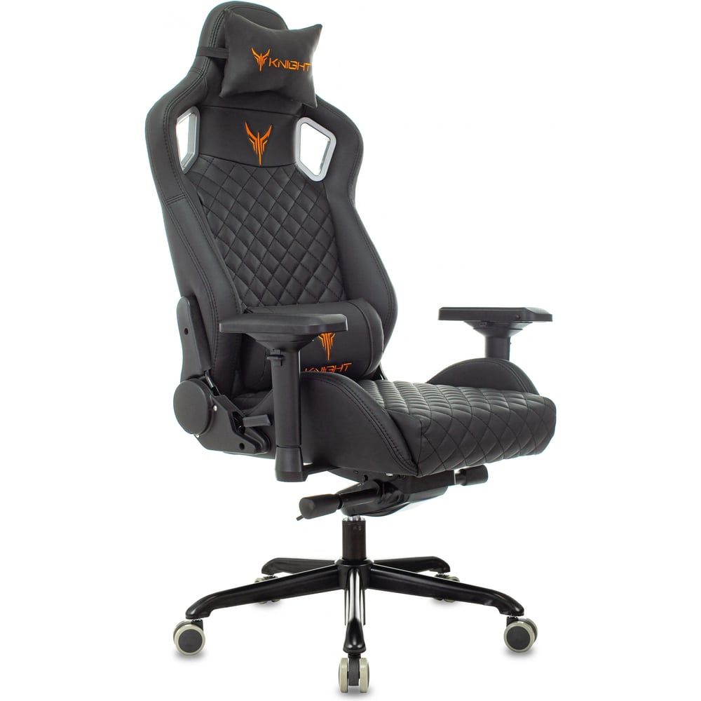 Изображение товара Кресло игровое Бюрократ Knight TITAN черный ромбик экокожа с подголов. крестов. металл 1628892
