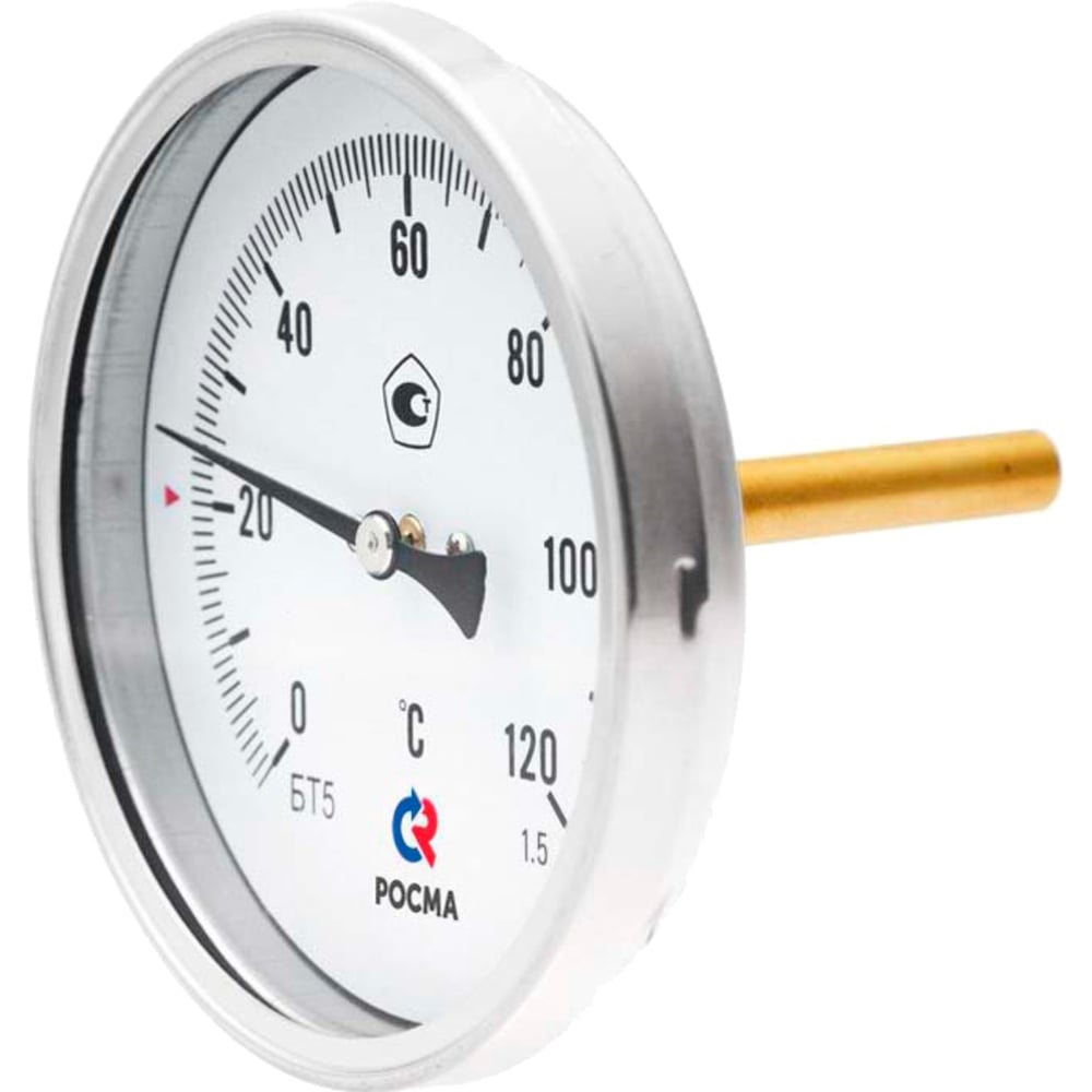 Изображение товара РОСМА БТ-51.211 осевой термометр 0-120 °С, М20х1.5, 100 мм