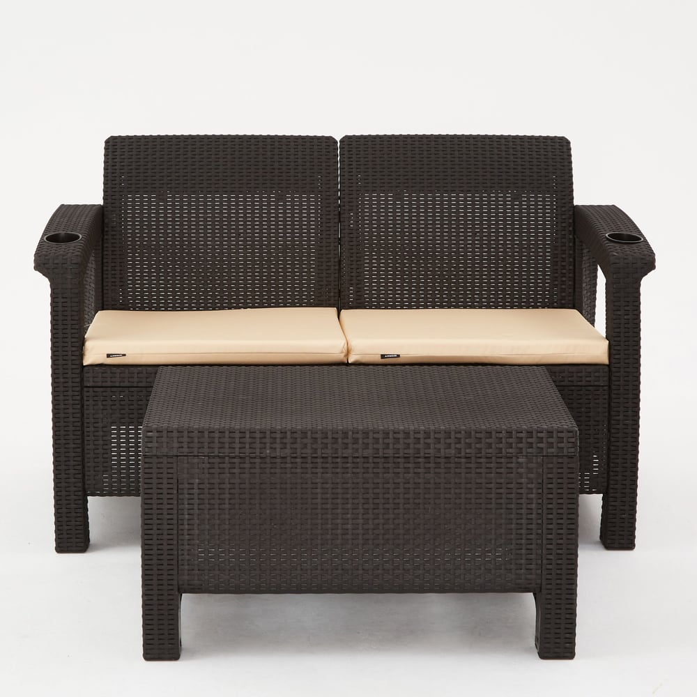 Изображение товара Комплект садовой мебели WORKY HomlyGreen Set 2+1+кофейный столик+подушки бежевого цвета ARD258546