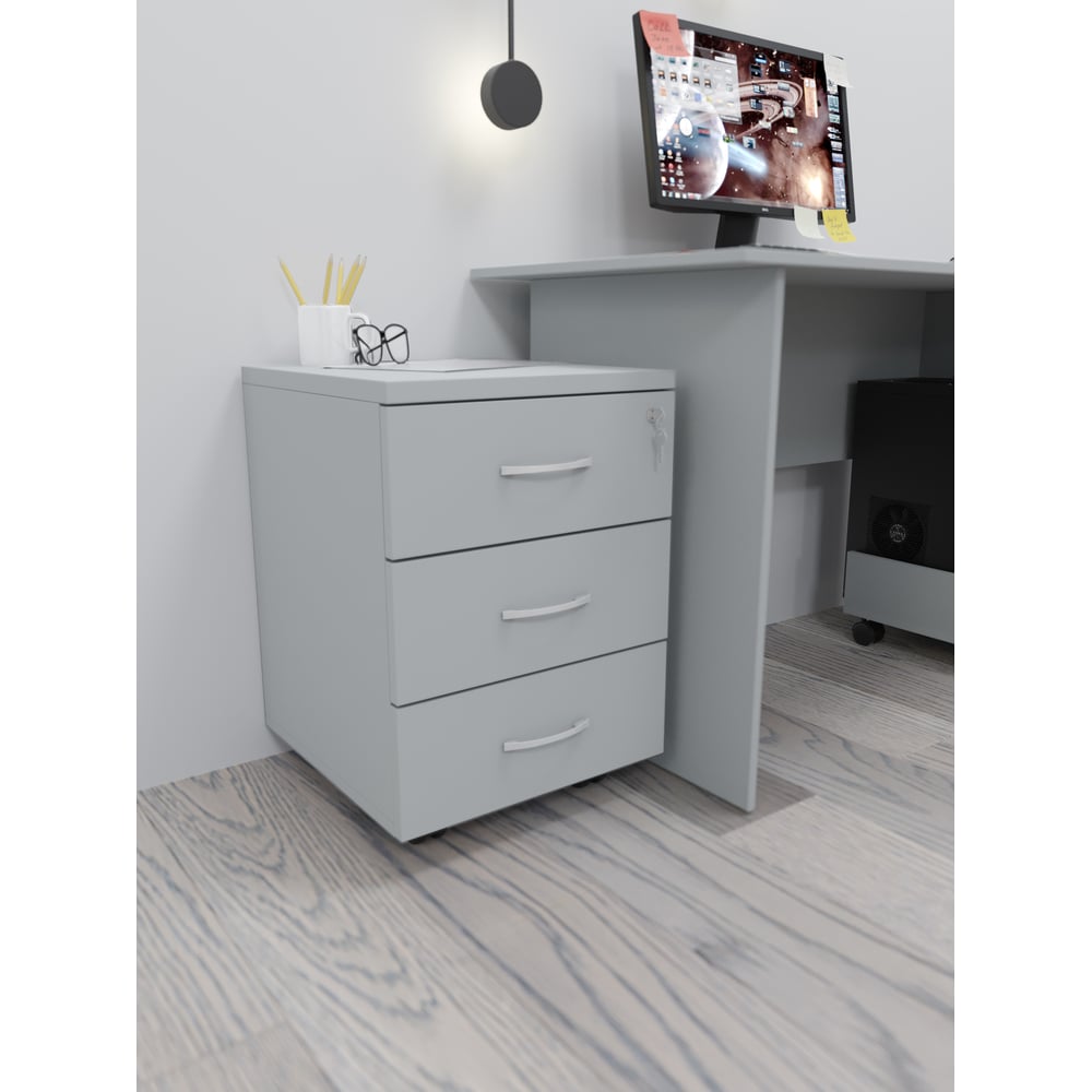 Изображение товара Тумба выкатная с замком Альянс мебель ХИТ 434x454x587 К-5 Серый