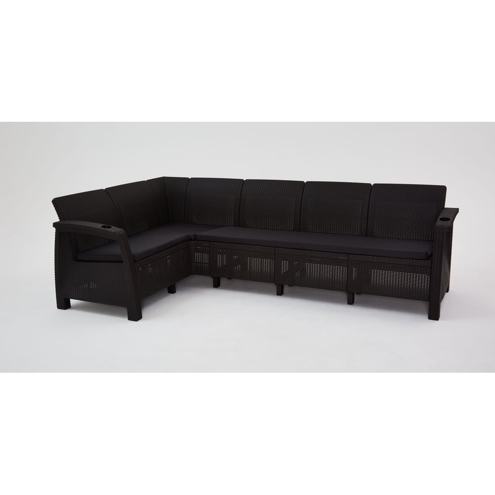 Изображение товара Комплект садовой мебели WORKY ARD259354 5+2+1 + обеденный стол 153×79 см, черный