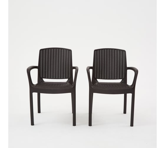 Изображение товара Кресло садовое WORKY RODOS искусственный ротанг, венге, 2 шт., без подушек ARD258901