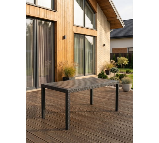 Изображение товара Набор садовой мебели WORKY HomlyGreen, большой стол 153×79×70 см, 4 стула, цвет мокко ARD260263