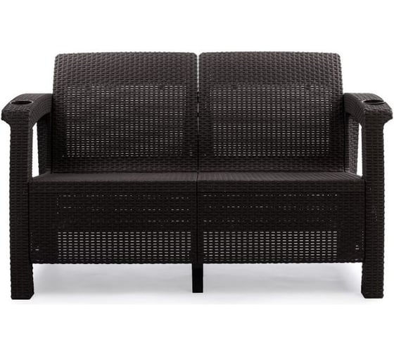 Изображение товара Диван садовый 2-местный WORKY мокко с подушками бордового цвета, 127×70×79 см ARD257872