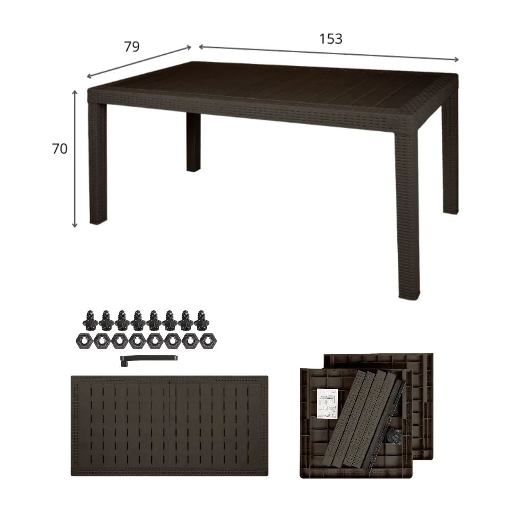 Изображение товара [Набор мебели] WORKY ARD259375 5+1+2 стула+обеденный стол 153×79 см с подушками