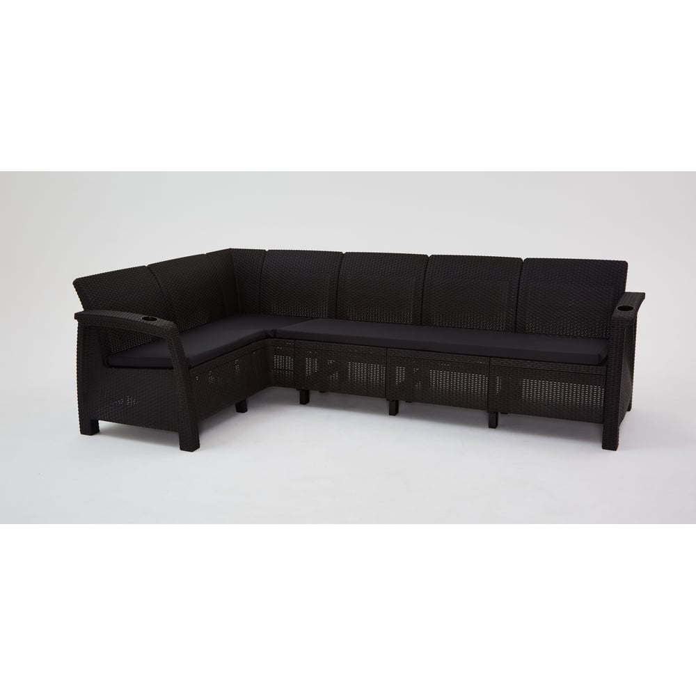 Изображение товара Комплект садовой мебели WORKY HomlyGreen Set 5+стол 94×94×74 см+подушки черного цвета ARD259217