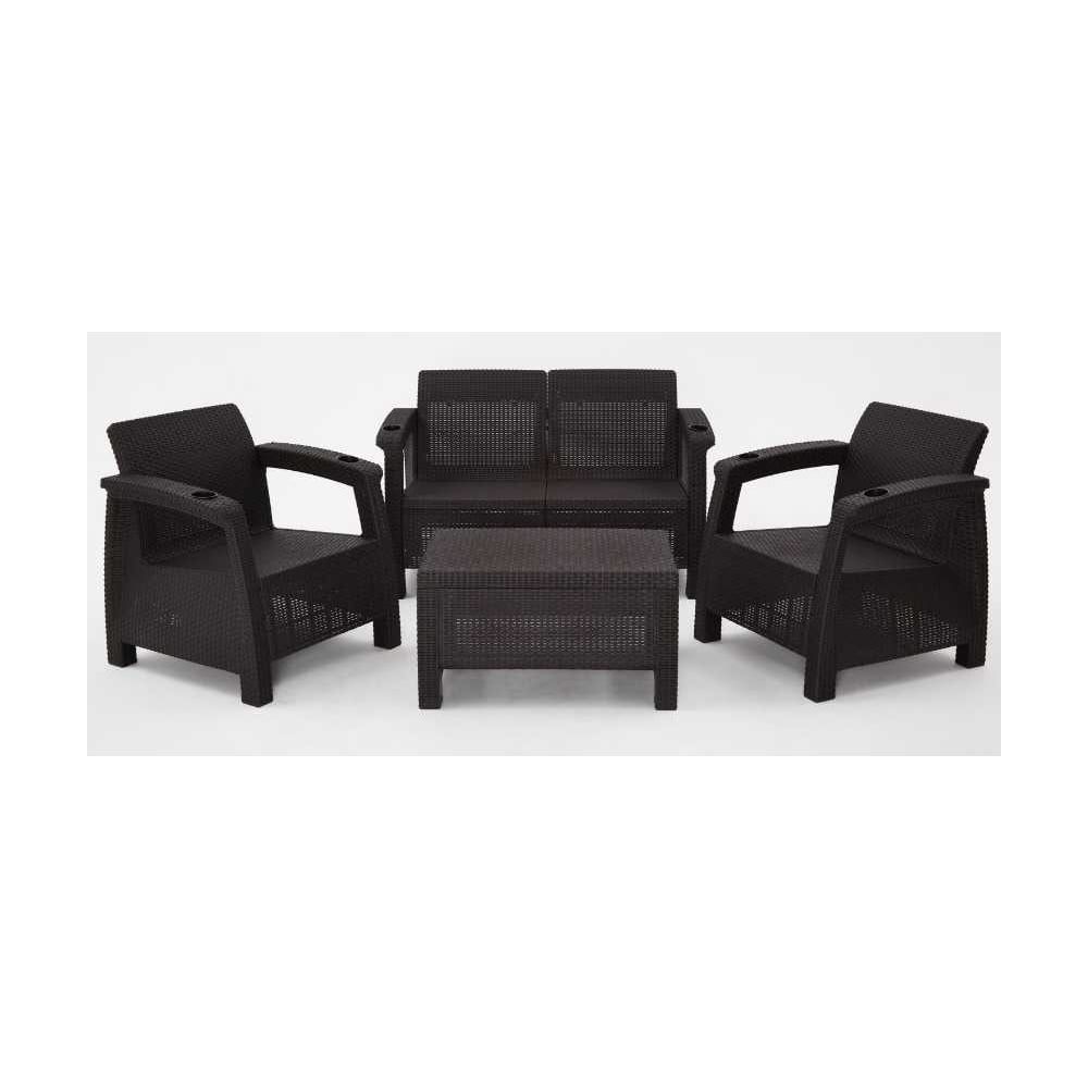 Изображение товара Комплект садовой мебели WORKY HomlyGreen Set 2+1+кофейный столик без подушек ARD258547