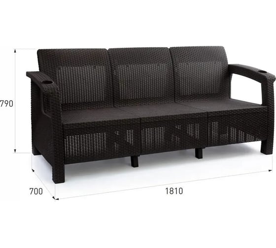 Изображение товара Комплект садовой мебели WORKY HomlyGreen Set 3+1+1+стол 94×94×74 см без подушек ARD258562