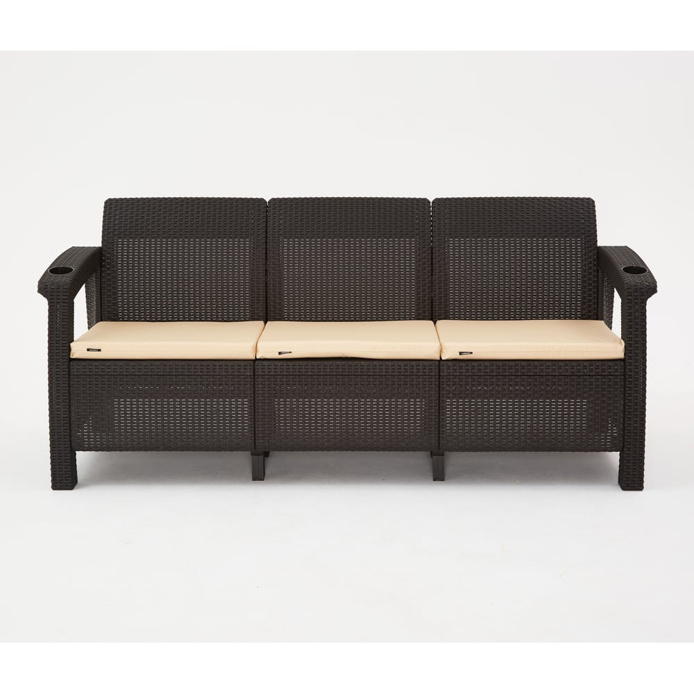 Изображение товара Комплект садовой мебели WORKY HomlyGreen Диван + Стол 3‑местный, 94х94 см