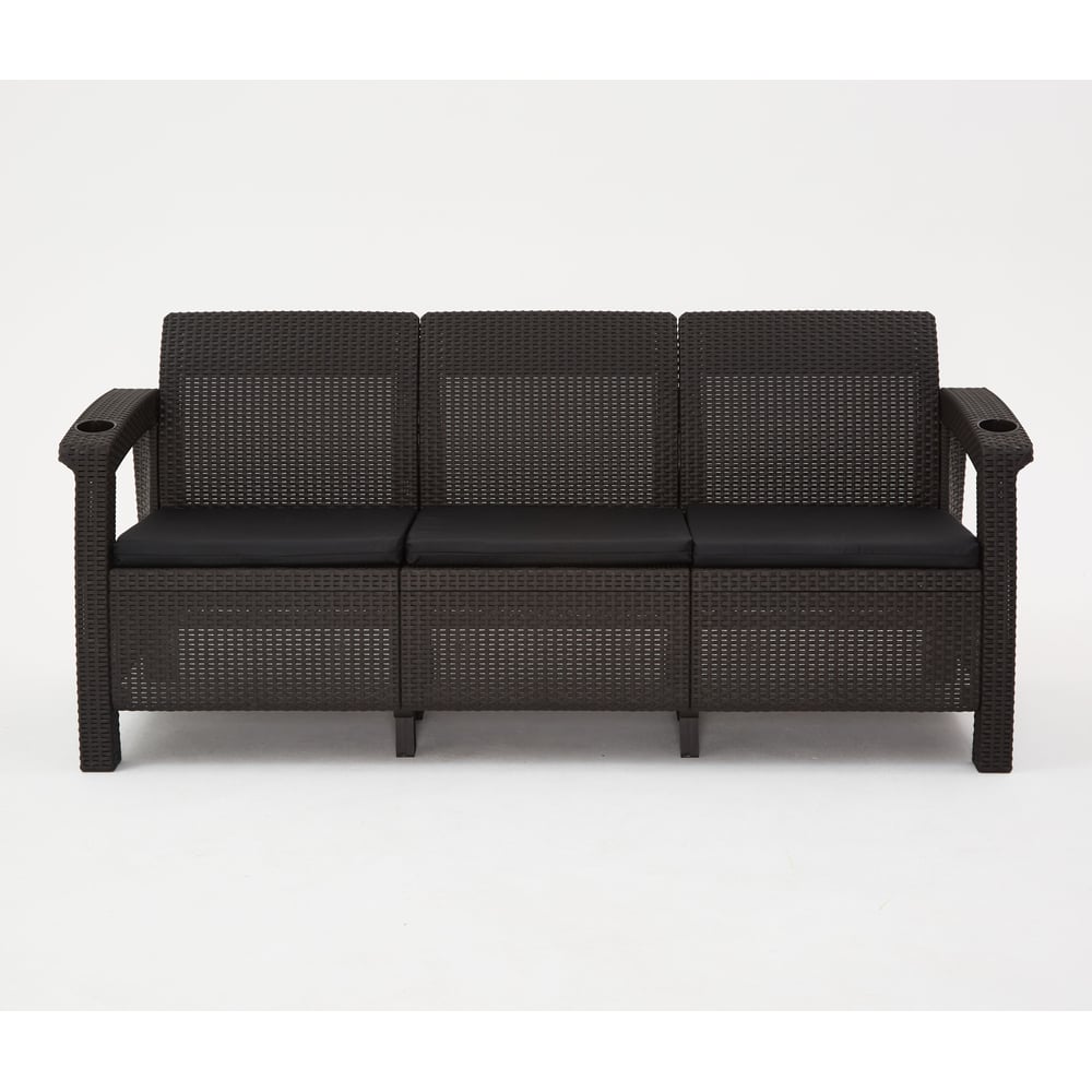 Изображение товара [Комфортная мебель] WORKY HomlyGreen Диван 3-местный + стол 94×94 см Черный