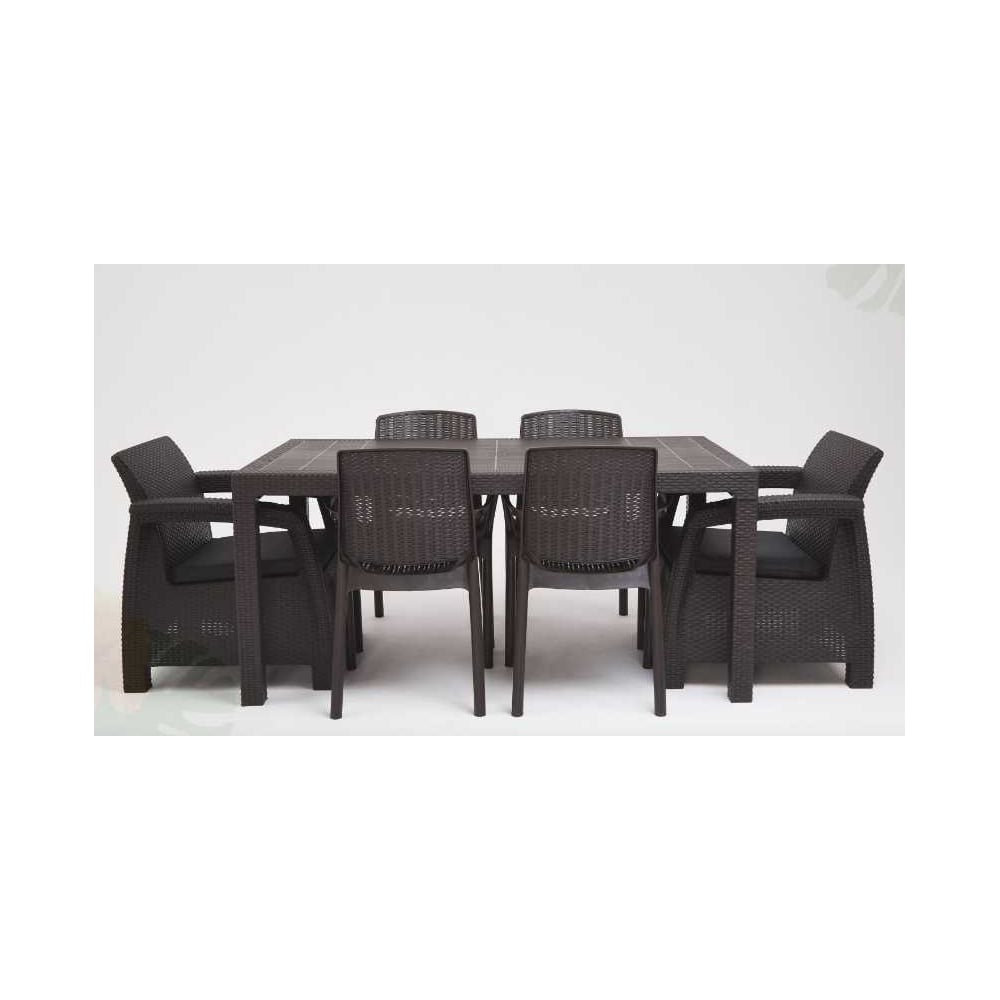 Изображение товара Комплект садовой мебели WORKY HomlyGreen 1+1+4 стула+обеденный стол 153×79 см, без подушек ARD259332