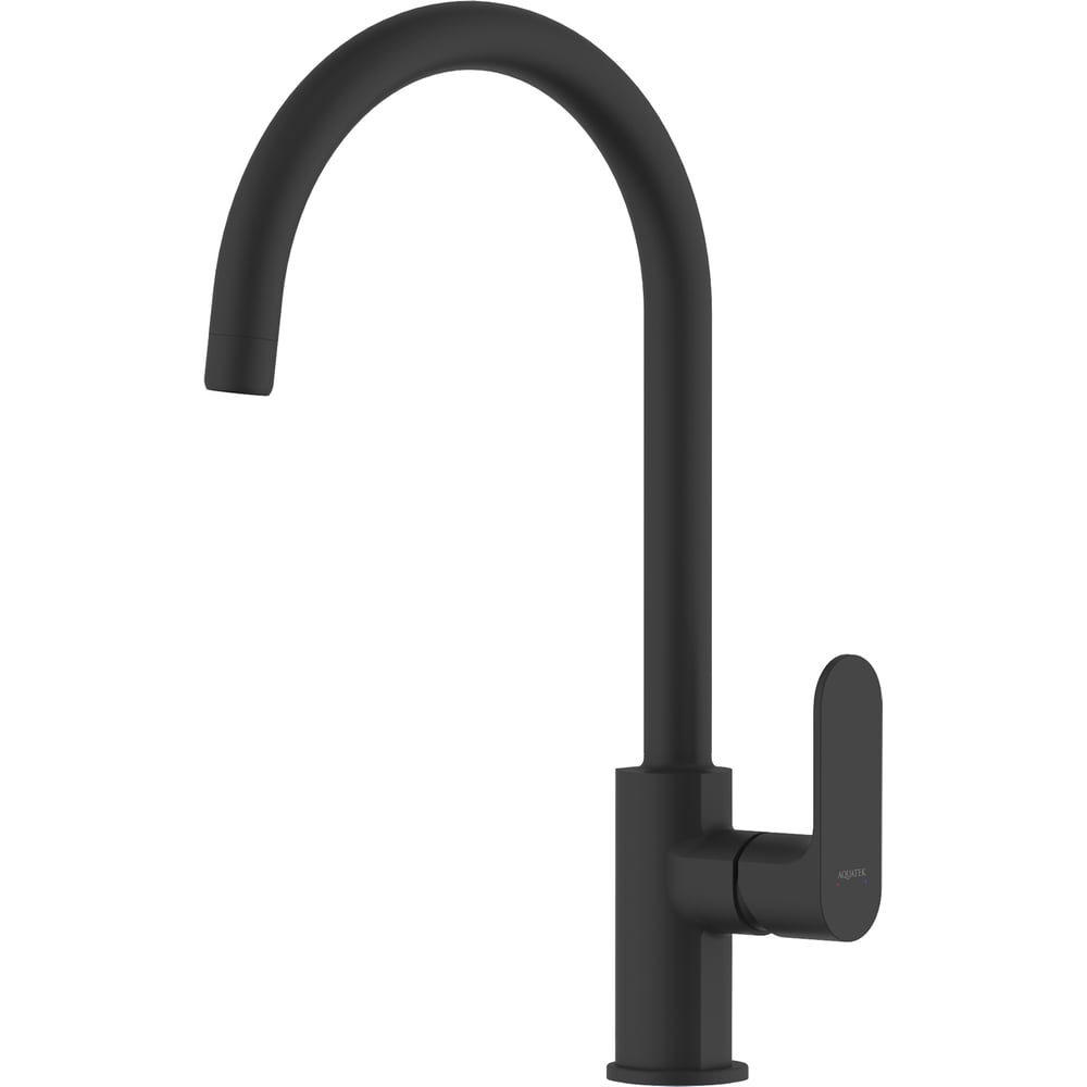 Изображение товара AQ1982MB АЛЬФА смеситель для кухни (полукруглый излив), матовый черный Aquatek 00000147300
