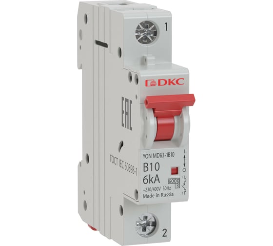 Изображение товара Автоматический модульный выключатель DKC YON MD63 1P 1А C 6kA MD63-1C1-6