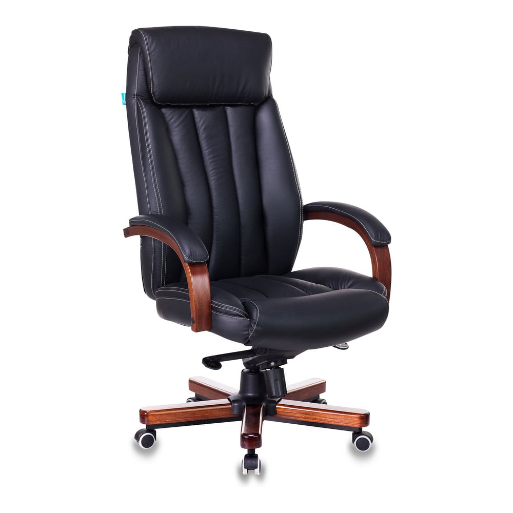 Изображение товара Кресло руководителя Бюрократ T-9922WALNUT черный кожа крестов. металл/дерево 1115299