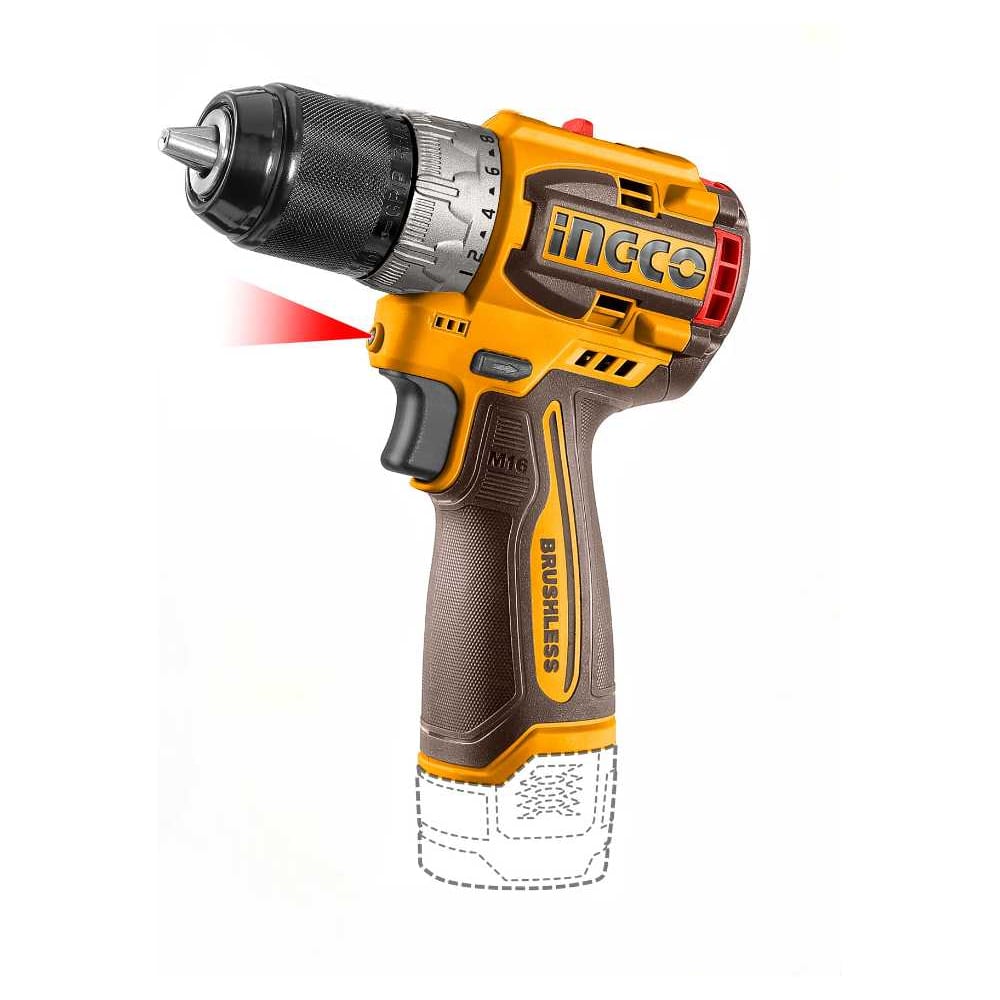 Изображение товара Шуруповерт INGCO COSLI240786 INDUSTRIAL 60 Нм, 16 В, 2x2 Ач