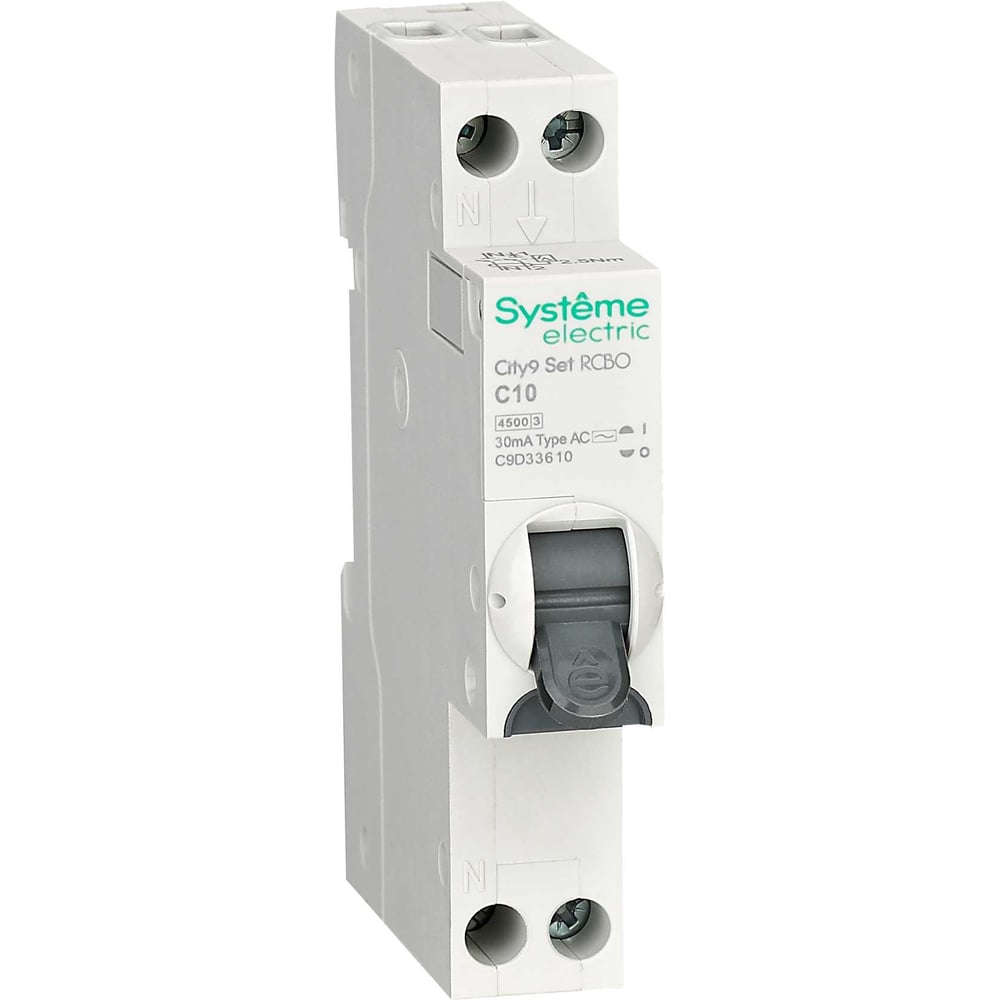Изображение товара [Автоматический выключатель] Systeme Electric City9 [C10] 30мА 1П+Н