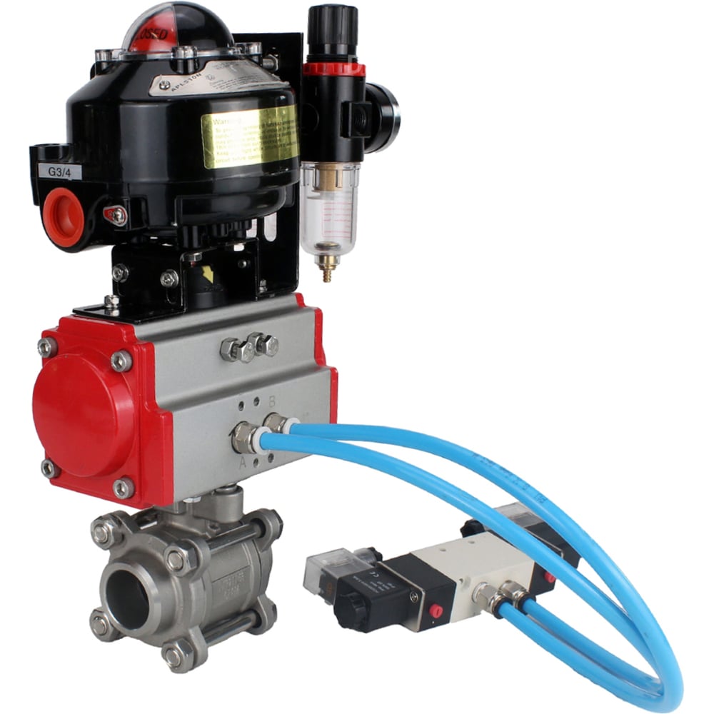 Изображение товара Кран шаровой Эр-316 SA-065 2EM Ду10 Ру63 Пневмопривод