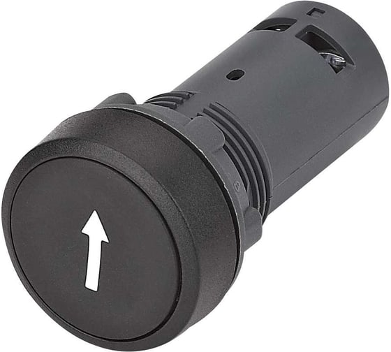 Изображение товара Кнопка моноблочная Systeme Electric SB7 22мм черная с возвратом, с маркировкой стрелка вниз, пластик, 1НО, IP65 SB7NA21343