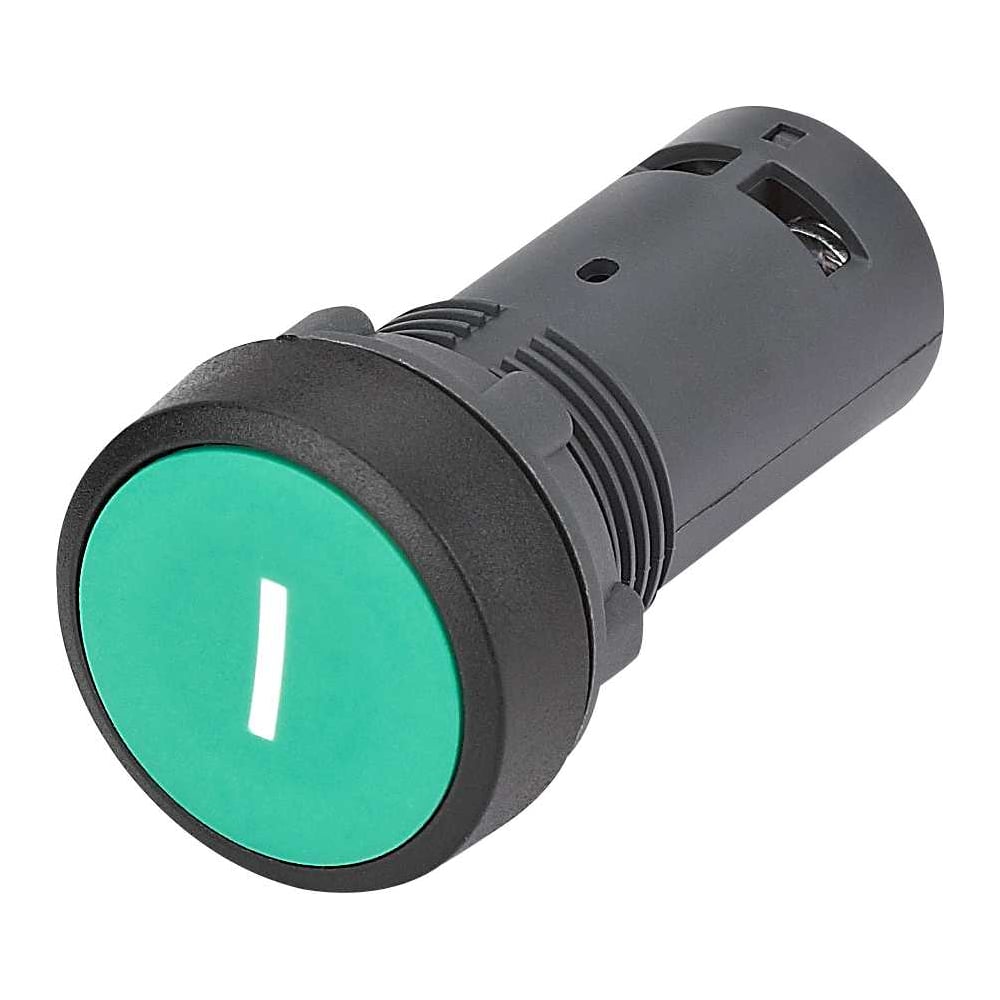 Изображение товара Кнопка моноблочная Systeme Electric SB7 22мм зеленая с возвратом, с маркировкой I, пластик, 1НО, IP65 SB7NA3131
