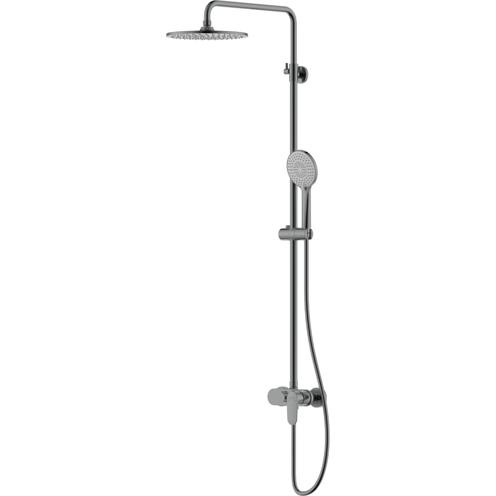 Изображение товара Душевая система (смеситель для душа) Aquatek AQ2860BGM НИКА 3 jet 250 мм, оружейная сталь  00000143167