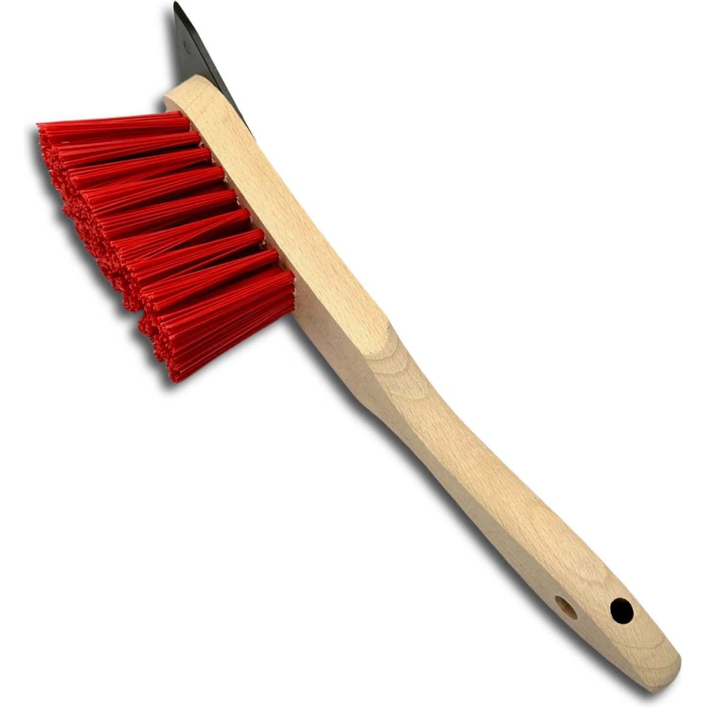 Изображение товара Щетка ручная Lessmann с пластиковым шабером, 4-х рядная, красный ворс ПВХ прямой 120451