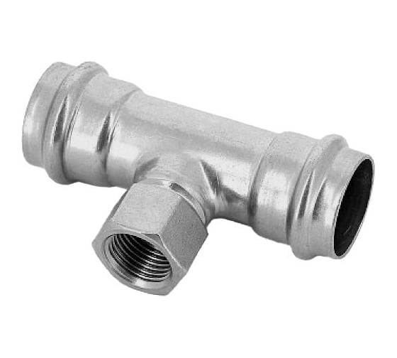 Изображение товара Пресс-тройник из нержавеющей стали Kromwell с переходом на внутреннюю резьбу, 22х1/2х22 KW.SP932220422