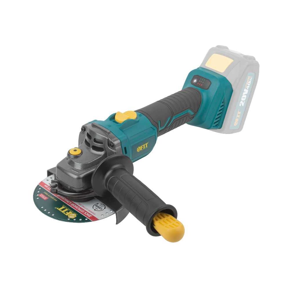 Изображение товара Шлифмашина угловая FIT аккумуляторная, 20В, 3000-8500об/мин, КлК 125мм, 1,6кг, регулир.оборотов, бесщеточный, без АКБ, кор. 79912