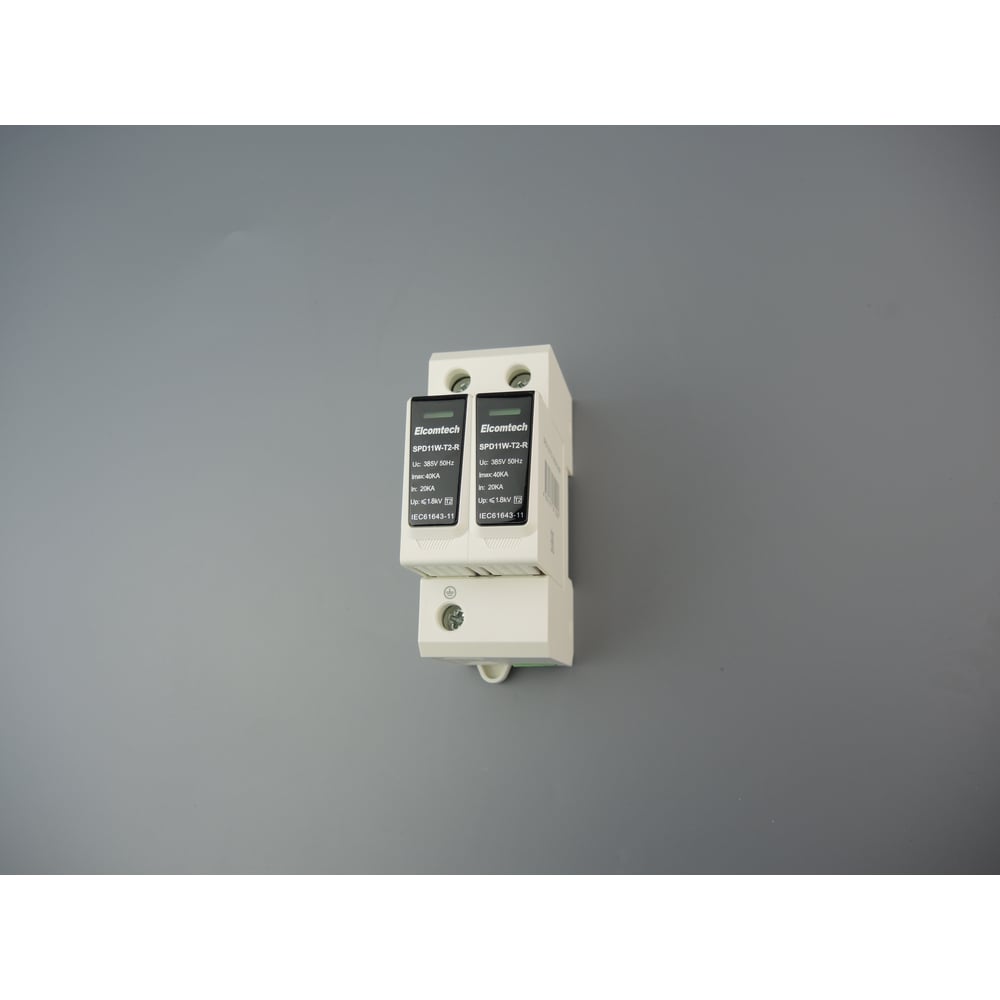 Изображение товара Устройство защиты импульсных перенапряжений ELCOMTECH T2 2P 40kA 385V SPD11W-T2-1N40AC385R УТ-00039255