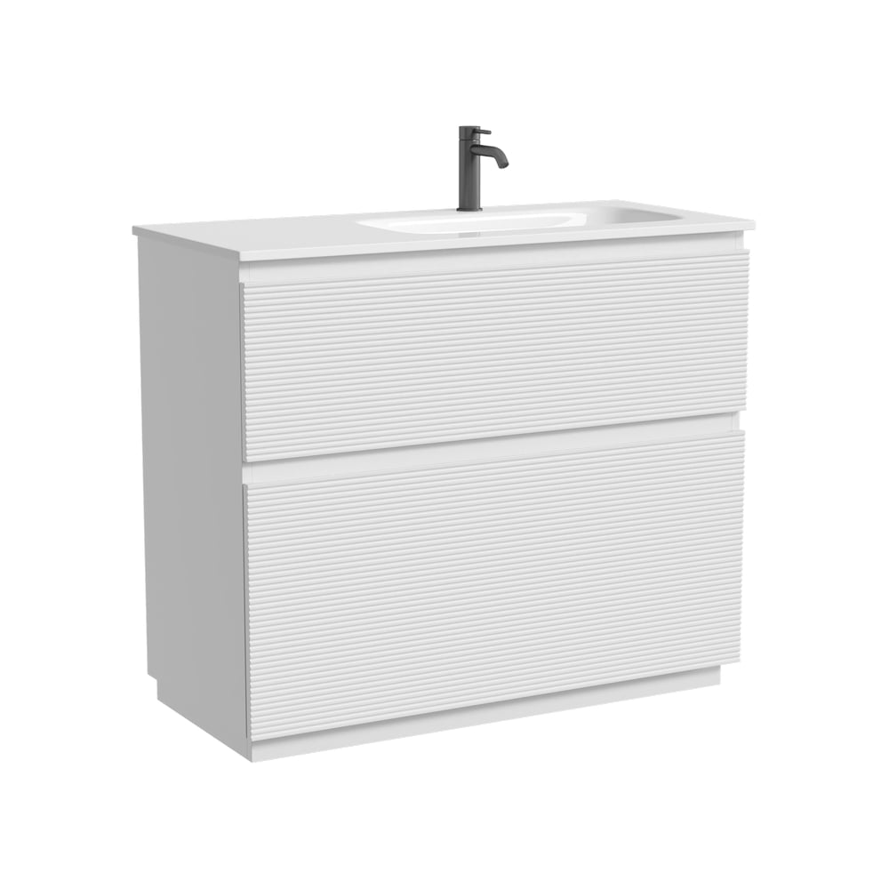 Изображение товара Тумба напольная правая Sancos Folk Floor 995×445×850 мм, с двумя ящиками оснащёнными доводчиками, цвет Bianco, арт. FL100FRW