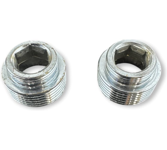 Изображение товара Переходник с внутренним шестигранником GRIALE из никелированной латуни, M18_X1(чуть меньше 3/4) 2шт/уп DK401