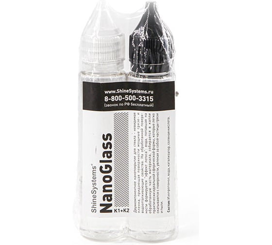 Изображение товара Антидождь для стекла нано покрытие Shine Systems NanoGlass, 10 мл + 10 мл SS100