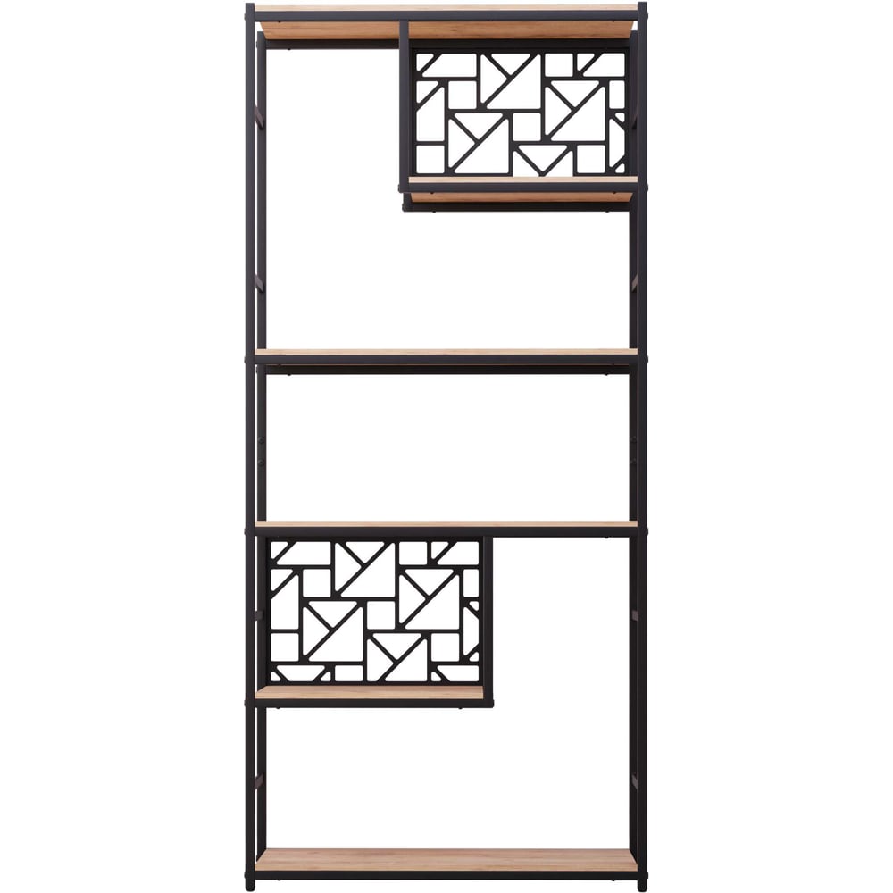 Изображение товара Стеллаж Металл-Завод GUTTA 188х85х34 см, с шестью полками с декором, эвок, черный, исп.L GS2L18885346E2D