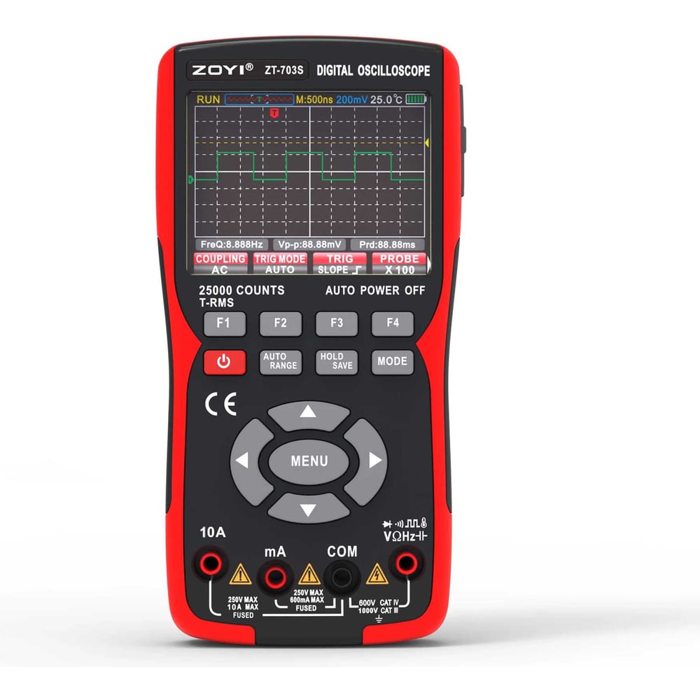 Изображение товара Осциллограф ZOYI ZT-703S 50МГц, генератор, мультиметр Z105
