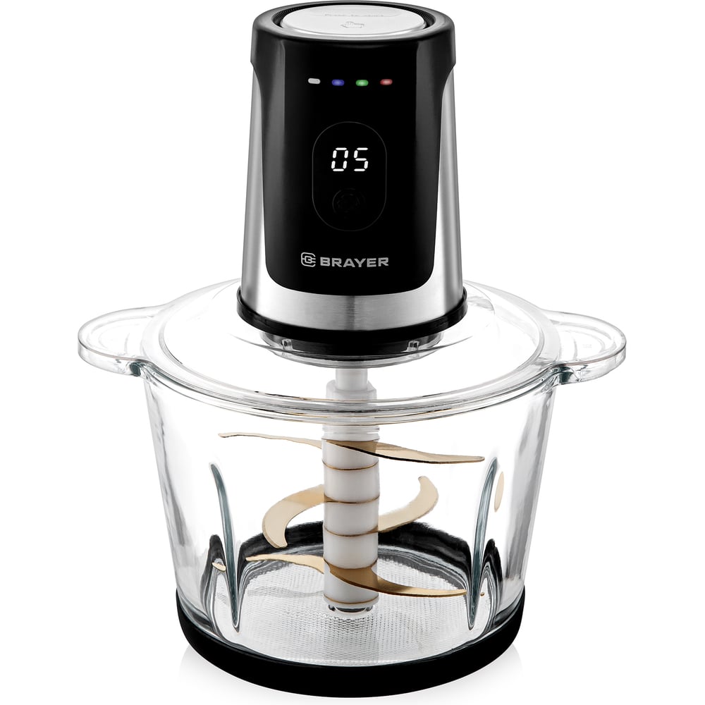 Изображение товара Измельчитель BRAYER 1408BR 800 Вт, стекл чаша 3 л, 6 лезвий из титана, LED дисплей BR1408