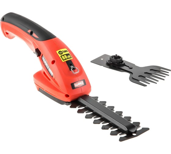 Изображение товара Аккумуляторные ножницы Hammer SR7.2 7.2 В Li-Ion, нож для веток 120/8 мм, нож для травы 90 мм 520456