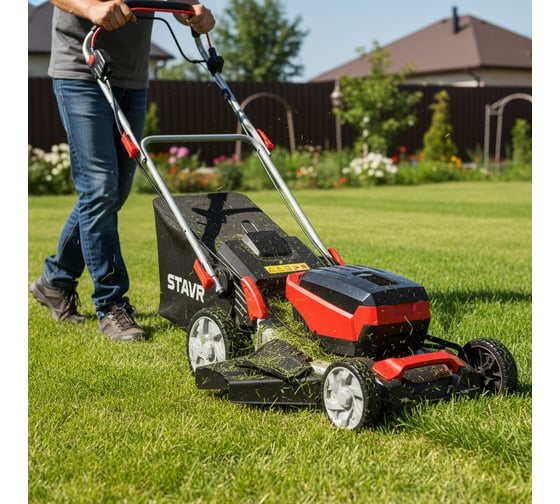 Изображение товара Газонокосилка аккумуляторная Ставр (36 В, 46 см, самоходная, без АКБ/ЗУ) STAVR SLM 36BL-460, 9060300030