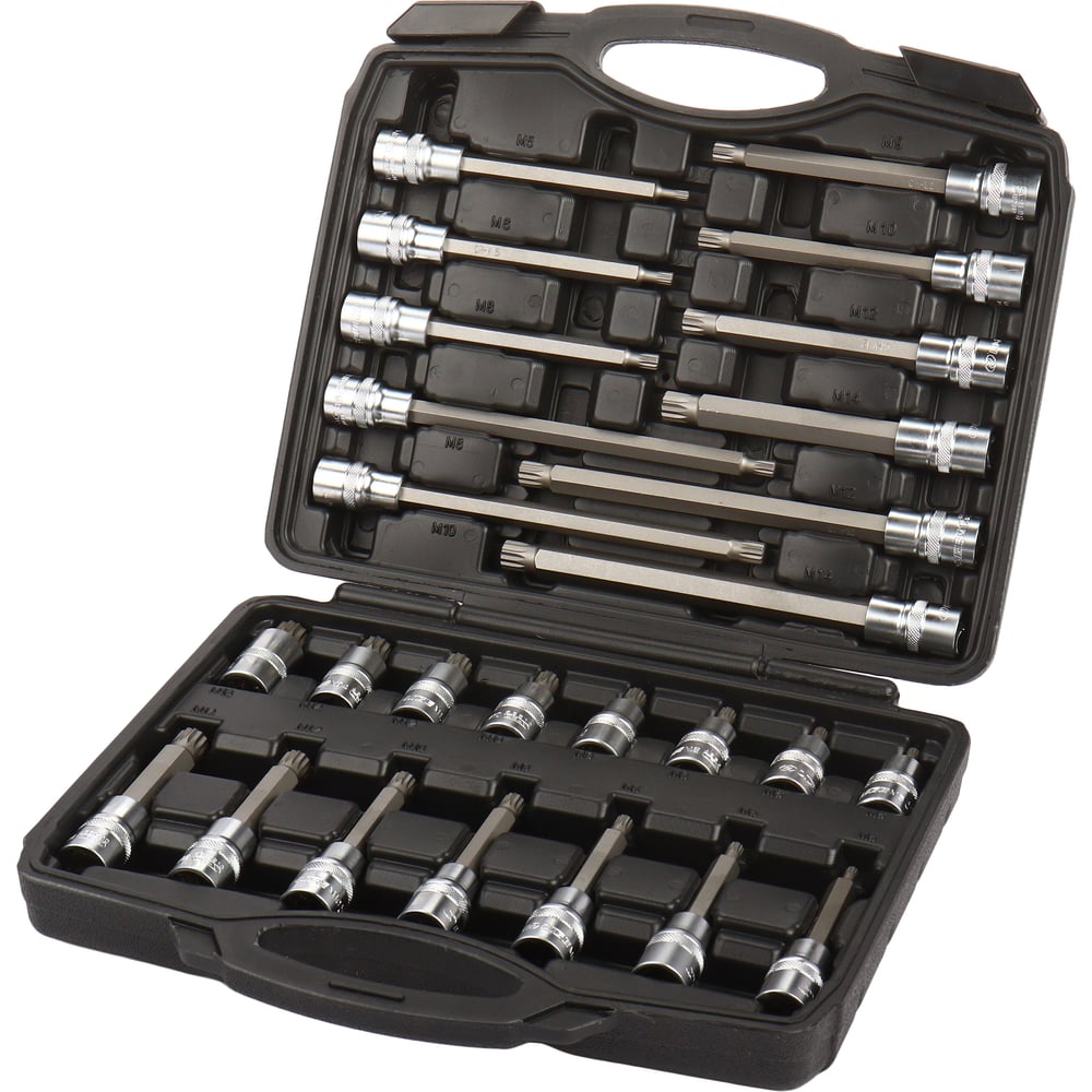 Изображение товара Набор торцевых головок-бит LIGE 1/2 (М5,М6,М8,М9,М10,М12,М14,М16) 26пр., в кейсе LG-S4012 275258