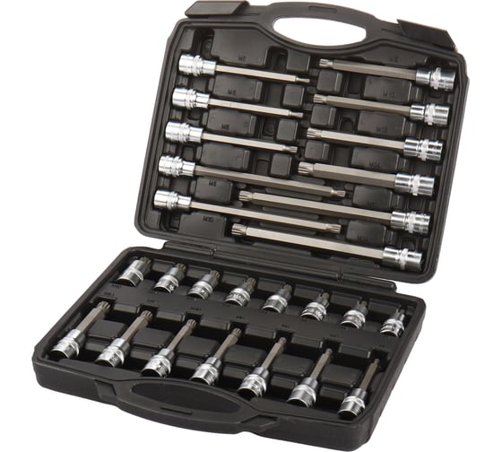 Изображение товара Набор торцевых головок-бит LIGE 1/2 (М5,М6,М8,М9,М10,М12,М14,М16) 26пр., в кейсе LG-S4012 275258