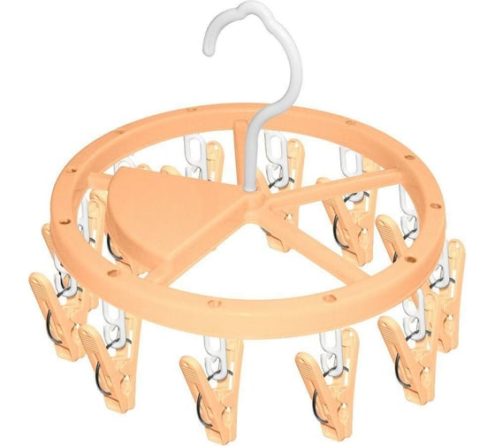 Изображение товара Вешалка МУЛЬТИДОМ круг с 12 прищепками 3 цвета диаметр 23 см FL75-34