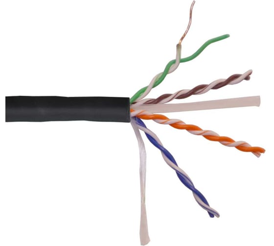 Изображение товара Кабель LANMASTER U/UTP, 4 пары, Кат. 6, с перегородкой, 550Mhz, LSZH, нг(A)-HF, черный, 305 м LAN-6EUTP-HFLT-BK