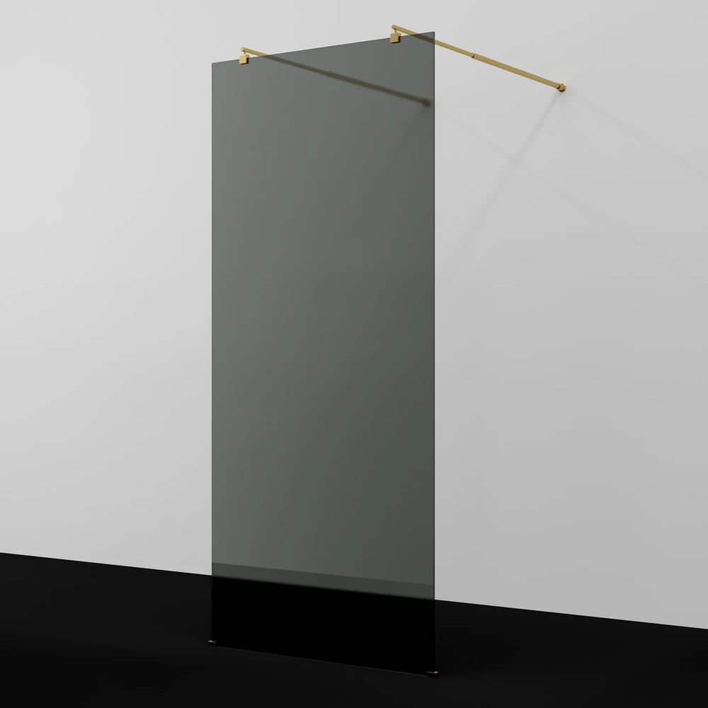 Изображение товара Душевая перегородка WasserKRAFT Vechte 60W44PG-TG с тонированным стеклом и золотым профилем