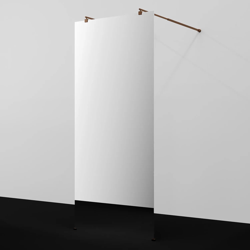 Изображение товара Душевая перегородка WasserKRAFT Vechte 60W44RG-MR с зеркальным стеклом и розовым золотом профилем