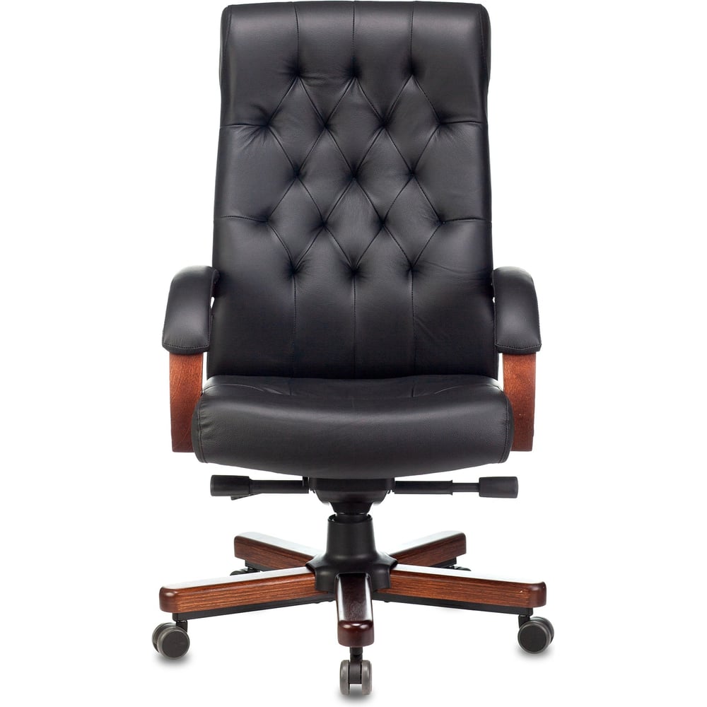 Изображение товара Кресло руководителя Бюрократ T-9928WALNUT черный кожа, крестовина металл/дерево 1545725