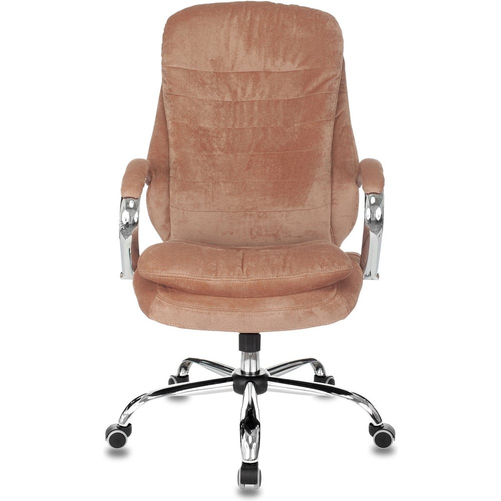 Кресло руководителя Бюрократ T-9950SL Fabric светло-коричневый Velvet 90, крестовина металл, хром 1699690