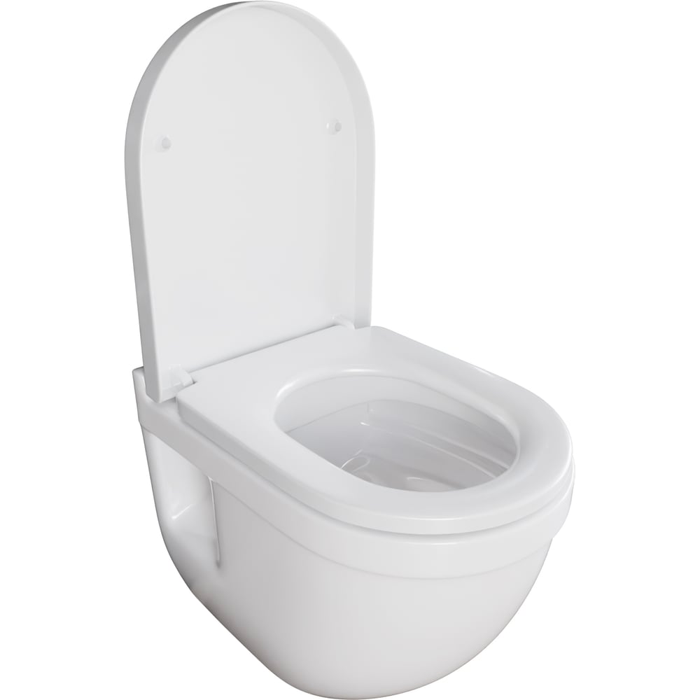 Изображение товара Унитаз подвесной Инкоэр DI безободковый STANMOS (белый фаянс) + сиденье микролифт UF-2 (дюропласт) В00В0028552