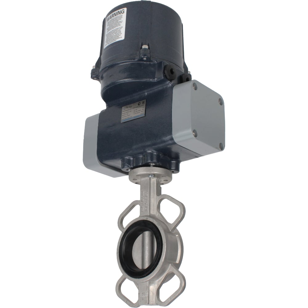 Изображение товара Затвор дисковый DN.ru 304-304-EPDM-2W-Fb-H Ду125 Ру16, электропривод ЭПВП-014 220В D050-81291