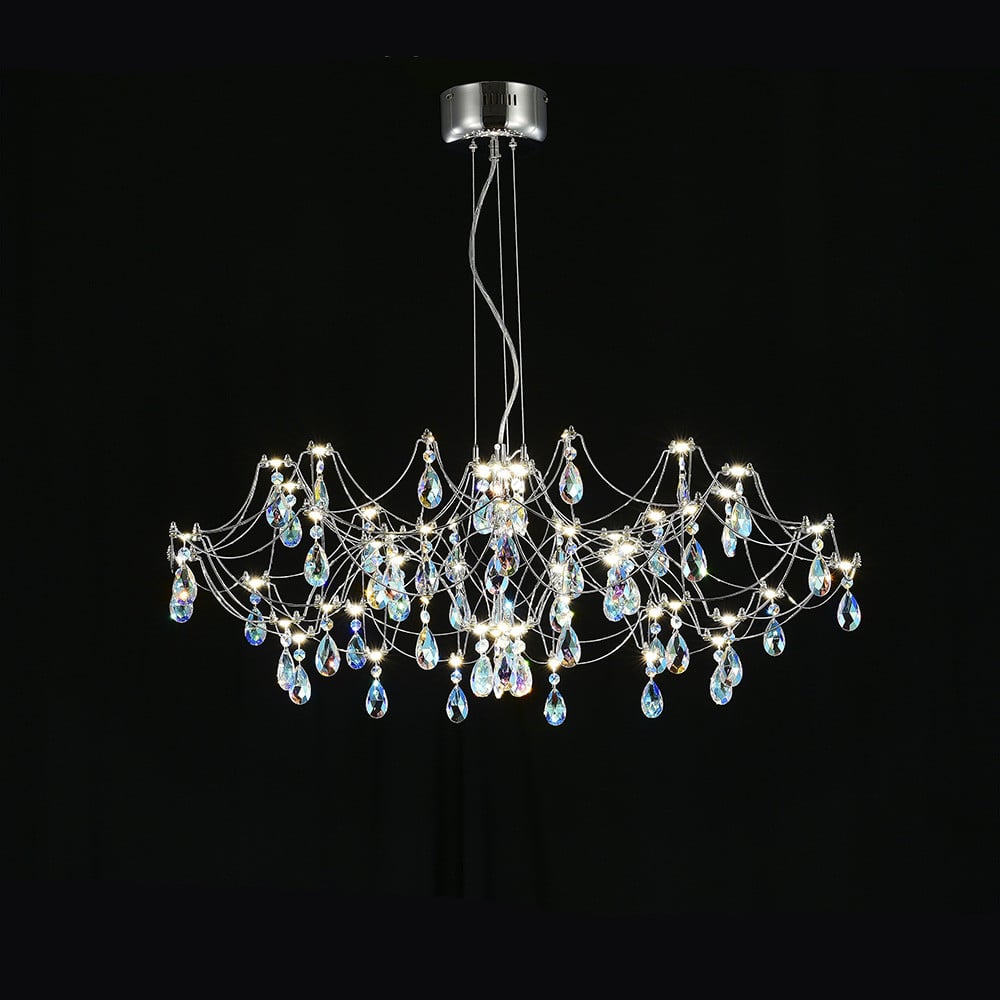 Изображение товара Подвесная люстра светодиодная с пультом и хрустальными подвесками MyFar K9 Ersilia MR2661-60P-50CD