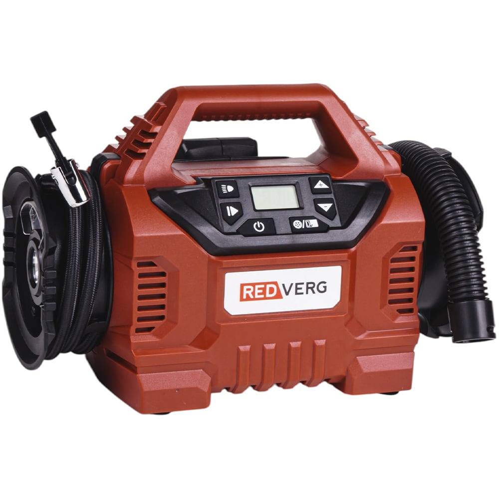 Изображение товара Компрессор автомобильный аккумуляторный портативный, без аккумулятора и зарядного устройства REDVERG RD-CC18/U 6705064