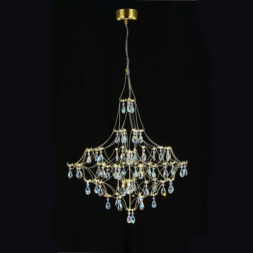 Изображение товара Подвесная люстра MyFar Allegria MR2642-66P-50CD с пультом, 66 LED, золотистая