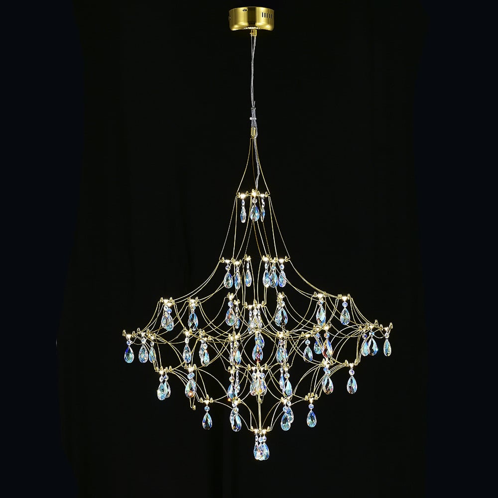 Изображение товара Светодиодная люстра MyFar Allegria MR2643-66P-50CD - арт-деко с хрусталем, регулируемая высота